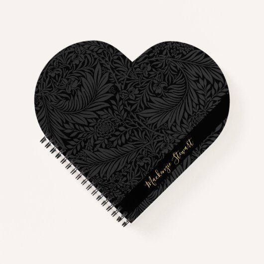 Personalized Black Floral Pattern Notizblock (Vorderseite)