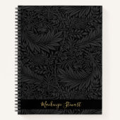 Personalized Black Floral Pattern Notizblock (Vorderseite)