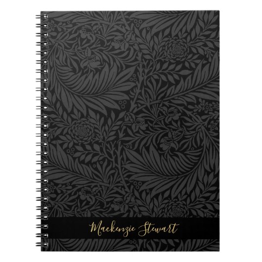 Personalized Black Floral Pattern Notizblock (Vorderseite)