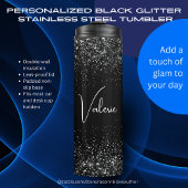 Personalized Black Glitter Stainless Steel  Thermosbecher