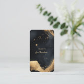 Personalized Black & Gold Galaxy QR Code Visitenkarte (Stehend Vorderseite)