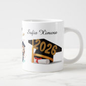 Personalized Black Gold Graduate Mug Jumbo-Tasse (Rechts)