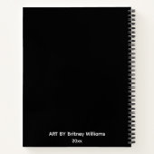 Personalized Black golden Artist Sketchbook Notizblock (Rückseite)