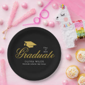 Personalized Black Graduation Celebration Party Pappteller (Party)