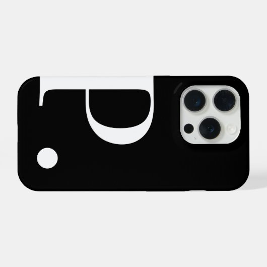 Personalized Black Initial Letter Phone Case iPhone Hülle (Rückseite (Horizontal))