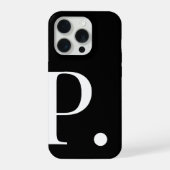 Personalized Black Initial Letter Phone Case iPhone Hülle (Rückseite)