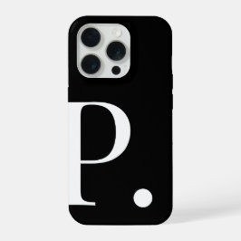 Personalized Black Initial Letter Phone Case iPhone 15 Pro Hülle