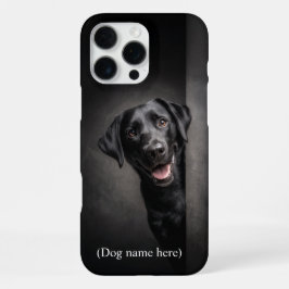 Personalized Black Lab Portrait iPhone 16 Pro Max Hülle