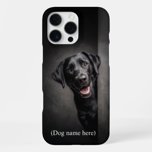 Personalized Black Lab Portrait iPhone Hülle (Rückseite)