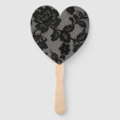 Personalized Black Lace Floral Elegant Monogram Fächer (Rückseite)
