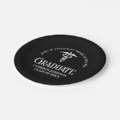 Personalized Black Medical School Graduation Party Pappteller (Schrägansicht)