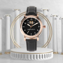 Personalized Black Modern Initial Name