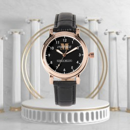 Personalized Black Modern Initial Name Armbanduhr