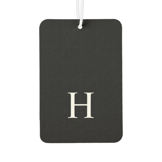Personalized Black Monogram Autolufterfrischer (Rückseite)
