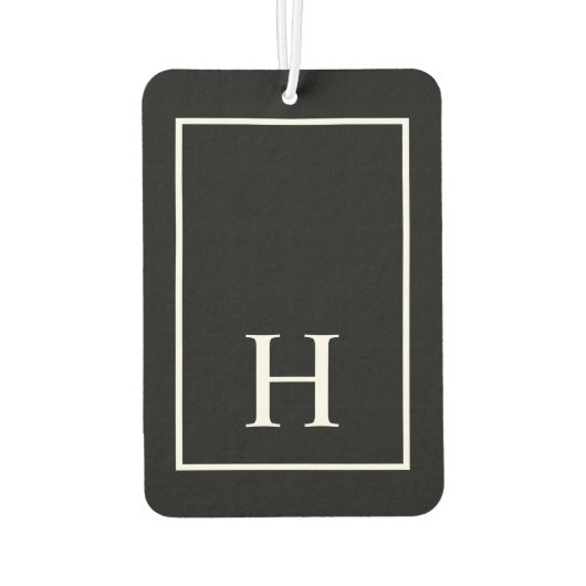 Personalized Black Monogram Autolufterfrischer (Rückseite)