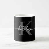 Personalized Black Monogram Coffee Mug with Name Kaffeetasse (Mittel)