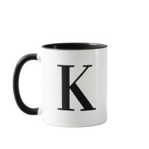 Personalized Black Monogram Letter K