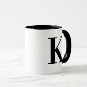 Personalized Black Monogram Letter K Tasse (VorderseiteRechts)