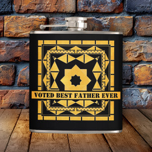 Personalized Black Ocher Father's Day Flask Flachmann