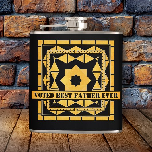 Personalized Black Ocher Father's Day Flask Flachmann