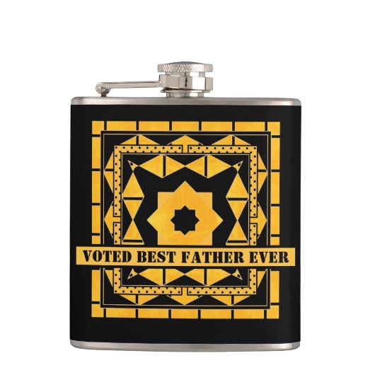 Personalized Black Ocher Father's Day Flask Flachmann (Vorderseite)