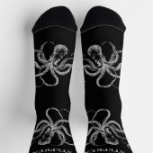 Personalized Black Octopus Socks with Name Socken (Oben)