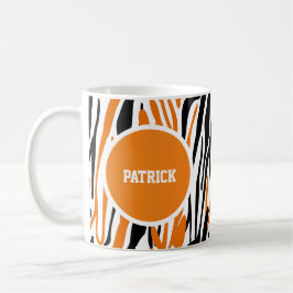 Personalized Black & Orange Animal Print Mug Kaffeetasse