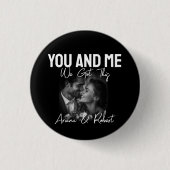 Personalized Black Photo Couple 'You and Me'  Button (Vorderseite)