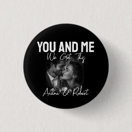 Personalized Black Photo Couple 'You and Me'  Button