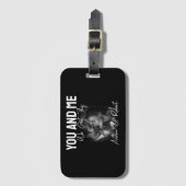 Personalized Black Photo Couple You and Me Gepäckanhänger (Vorderseite Vertikal)