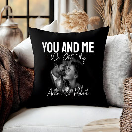 Personalized Black Photo Couple 'You and Me'  Kissen