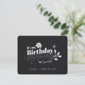 Personalized Black Quote Floral December Birthday Einladung (Stehend Vorderseite)