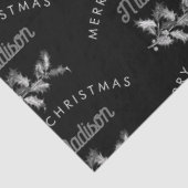 Personalized Black Retro Merry ChristmasMonogram Seidenpapier (Ausschnitt)