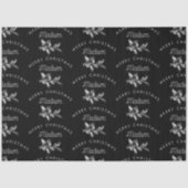 Personalized Black Retro Merry ChristmasMonogram Seidenpapier (Vorderseite)