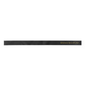 Personalized Black Ribbon with Gold Name Text Satinband (Vorderseite)