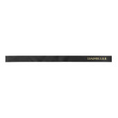 Personalized Black Ribbon with Gold Name Text Satinband (Vorderseite)