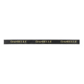 Personalized Black Ribbon with Gold Name Text Satinband (Vorderseite)