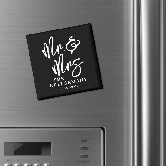 Personalized Black Wedding Favor Magnet