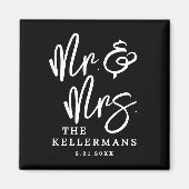 Personalized Black Wedding Favor Magnet (Vorne)
