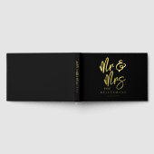 Personalized Black Wedding Gold Gästebuch (Voll)