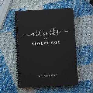 Personalized Black White Artist Sketchbook Noteboo Notizblock