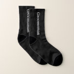 Personalized Black White Groomsmen Wedding Socken<br><div class="desc">Monogram these black socks with their name or their title for the wedding.  A fun way for all the men to match.</div>