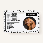 Personalized Black White Modern Dog Photo ID Badge Ausweis (Vorderseite)