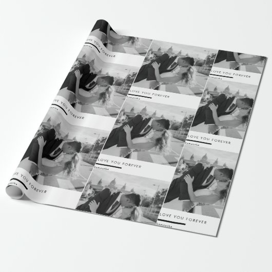 Personalized Black & White Photo Geschenkpapier (Ungerollt)