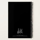 Personalized Black White Script Name Sketchbook Notizblock (Rückseite)