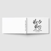 Personalized Black White Script Wedding Gästebuch (Voll)