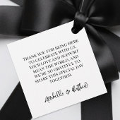 Personalized Black White Script Wedding Geschenkanhänger