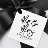 Personalized Black White Script Wedding Geschenkanhänger