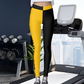 Personalized Black Yellow Orange Stripes Yoga Gift Leggings