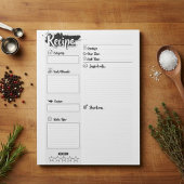Personalized Blank Basic Recipe Pages Notizblock